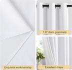 NICETOWN 100% Blackout Window Curtain Panels 68 inch Length for Living Room, Set of 2, Snow White, 55 inches Wide, Thermal Insulated Drapes