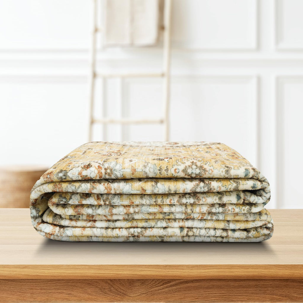 Washable Runner Rug 3x8 - Hallway Runner Rug Kitchen Rugs and Mats Non Skid Washable Waterproof Carpet Runner for Living Room Bedroom Bathroom (Gold, 3X8)