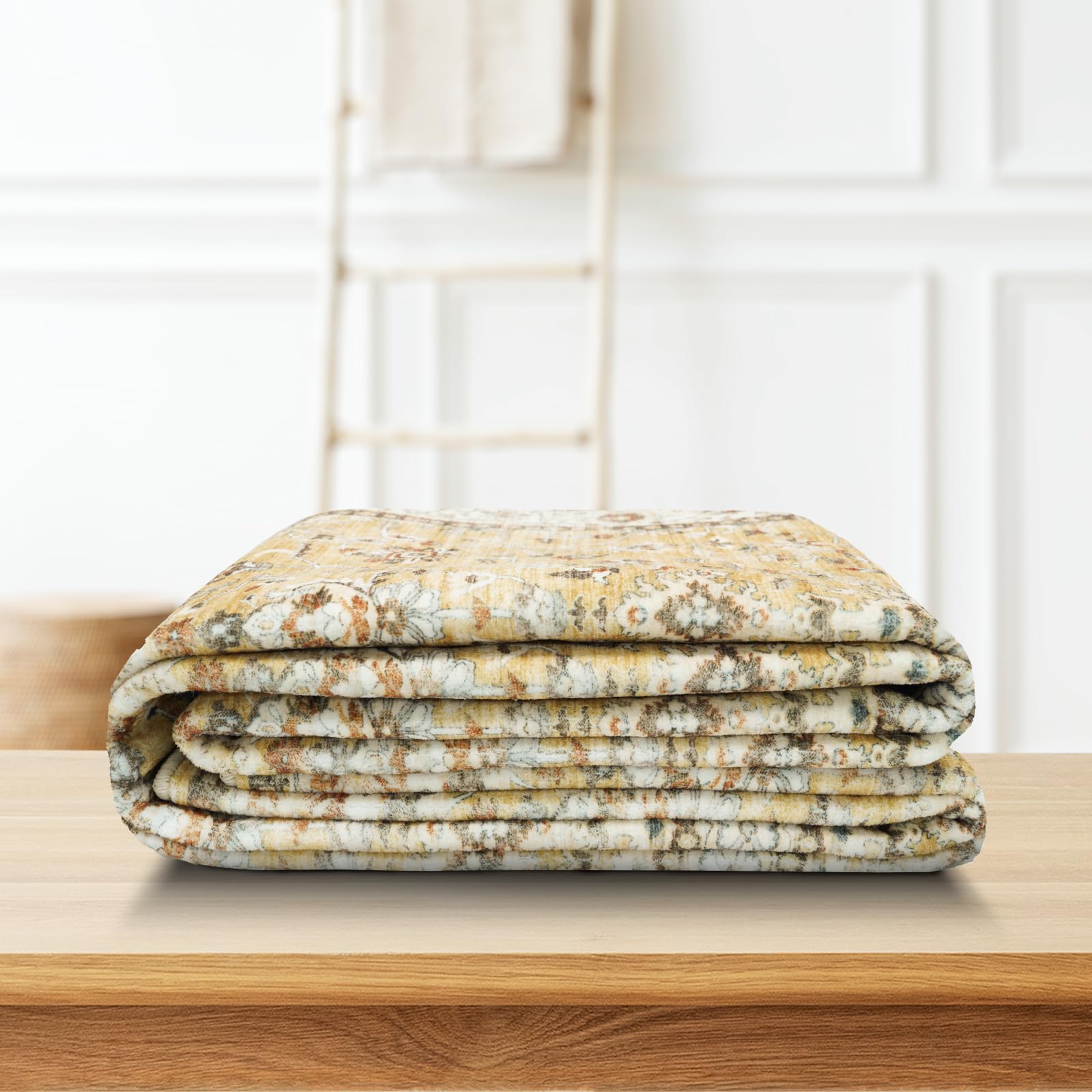 Washable Runner Rug 3x8 - Hallway Runner Rug Kitchen Rugs and Mats Non Skid Washable Waterproof Carpet Runner for Living Room Bedroom Bathroom (Gold, 3X8)