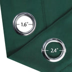 LEMOMO Blackout Curtains 66 x 72 Inch Long Dark Green Curtains Set of 2 Panels Room Darkening Curtains for Bedroom and Living Room