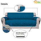Easy-Going Reversible Couch Cover, Oversized Chair, Peacockblue/Beige