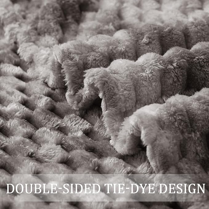 Exclusivo Mezcla 3D Fleece Twin Size Blanket for Bed, Tie-dye Grey