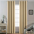 Yakamok Blackout Curtain Panels Themal Insulated Grommet Winow Curtains for Bedroom/Living Room, W52 x L96 -Inch 2 Panels, Beige