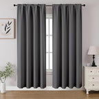 CUCRAF Light Grey Blackout Curtains 72 inch Length 2 Panels Set, Rod Pocket Room Darkening Drapes for Bedroom Living Room, Insulated Thermal Light Blocking Window Curtain (W52 x L72 Inch)