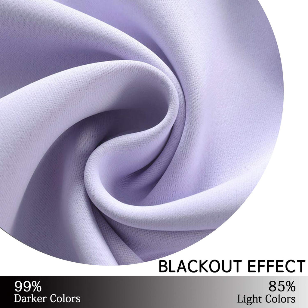 Yakamok Blackout Curtains 38x45 inch Lilac Thermal Drapes-Bedroom