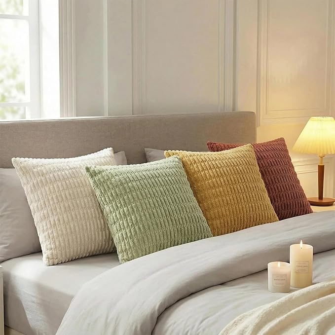 Fancy Homi 4 Packs Decorative Throw Pillow Covers for Living Room Couch Bed, Modern Farmhouse Boho Home Décor Accent Cushion Case, 28" x 28", Fall