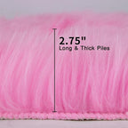 duduta Hot Pink Faux Sheepskin Round Rug 4x4 ft, Fluffy Shag Girls Bedroom Nursery Dorm Circle Rug Non Slip Washable