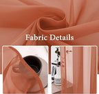 MIULEE 2 Panels Solid Color Sheer Window Curtains Elegant Window Voile Fall Panels/Drapes/Treatment for Bedroom Living Room (54X54 Inches Burnt Orange)
