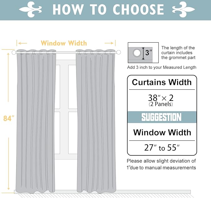 ChrisDowa 100% Blackout Curtains 84 inch Long for Bedroom with Black Liner, 2 Thick Layers Total Blackout Thermal Insulated Grommet Window Curtains 2 Panels Set (Navy Blue, 38 x 84 Inch)