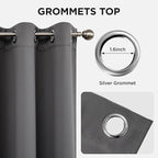 Joydeco Blackout Curtains 54 Inch Length 2 Panels Set, Thermal Insulated Long Curtains& Drapes 2 Burg, Room Darkening Grommet Drapes for Living Room Bedroom Window (W52 x L54 Inch, Light Grey)