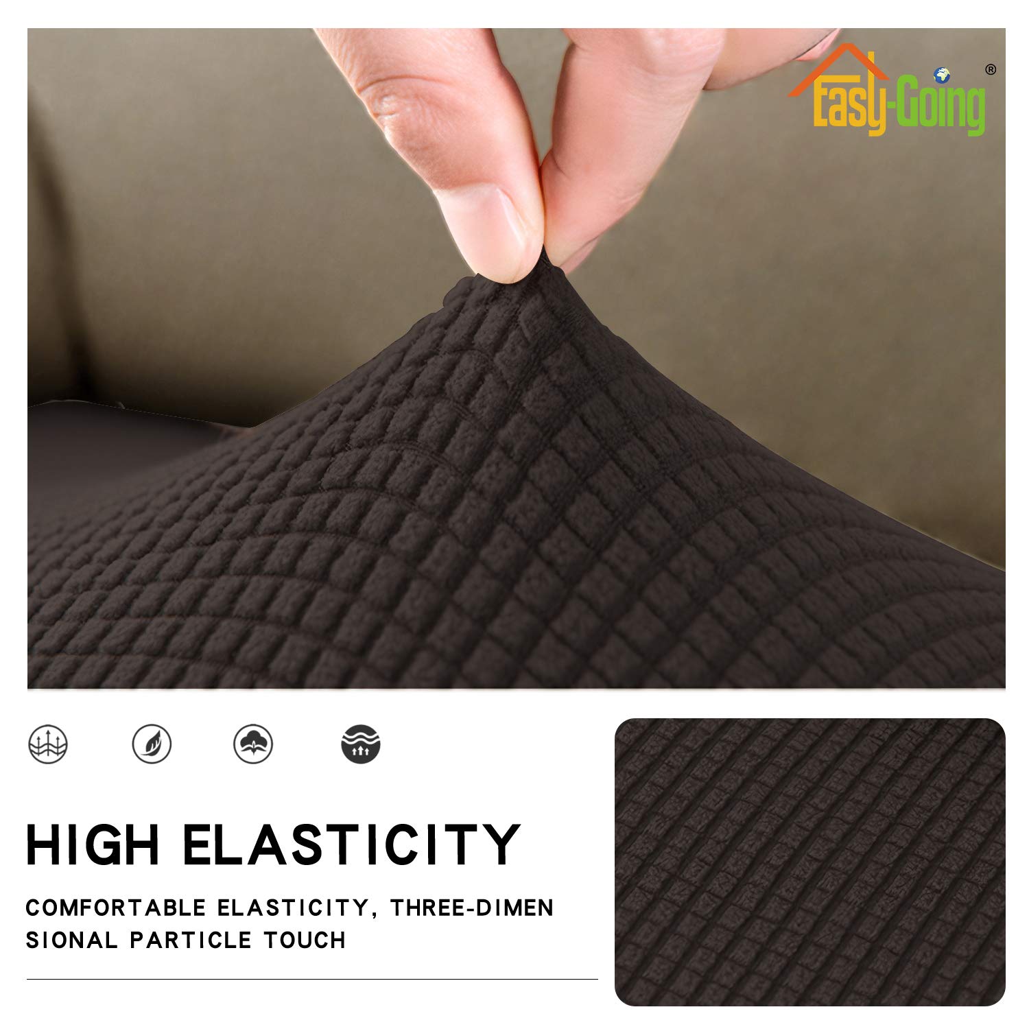 Easy-Going Stretch 1 Piece Loveseat Couch Cushion Cover for Sofa