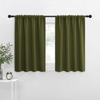 NICETOWN RV Blackout Curtains for Camper Windows, Olive, 34" x 36", Set of 2, Kitchen Curtains, Short Blackout Drapes, Thermal Insulated Rod Pocket Window Treatment Draperies for Nursery