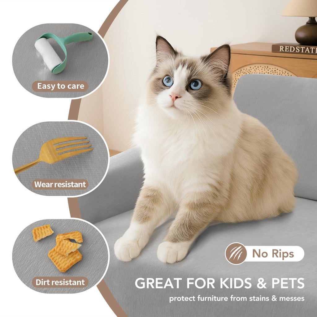 KaviKon Couch Cover for Sofa, Boho Sofa Covers Washable 4 Cushion for Dogs