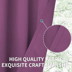 BGment Room Darkening Curtains 45 Inches Long - Grommet Thermal Insulated Drapes Window Treatment Curtains for Bedroom, 2 Panels, 52 x 45 Inch, Eggplant Purple
