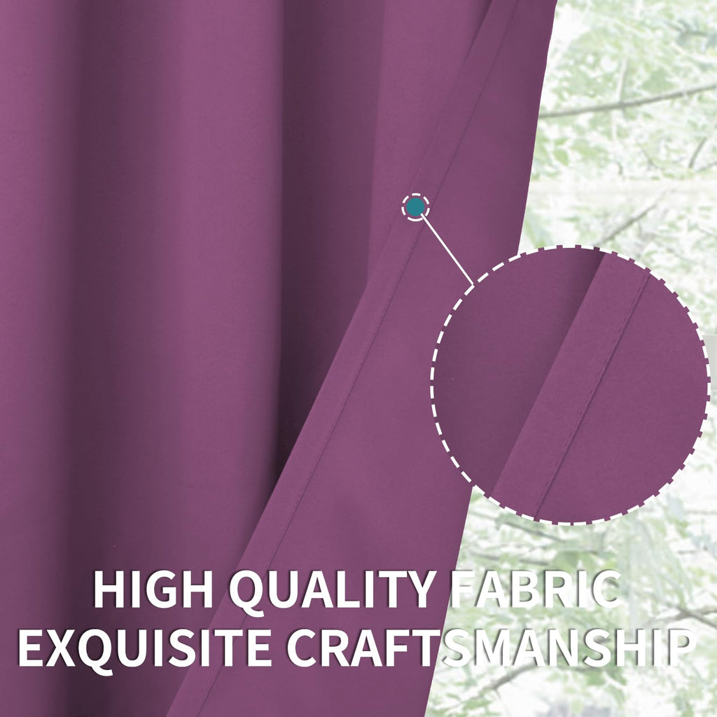 BGment Eggplant Purple Blackout Curtains for Living Room 95 Inch - 2 Panels