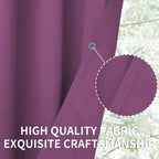 BGment Eggplant Purple Blackout Curtains for Living Room 95 Inch - 2 Panels
