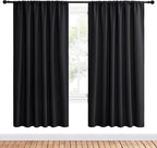 NICETOWN Black Blackout Curtain Blinds - Solid Thermal Insulated Window Treatment Blackout Drapes for Bedroom (2 Panels, 62 inches Wide by 72 inches Long)