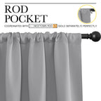 NICETOWN RV Blackout Curtains for Camper Windows, Short Room Darkening Curtains for Kitchen, Home Decoration Thermal Insulated Rod Pocket Drapes for Small Windows (Silver Grey, 2 Panels, W42 x L36)