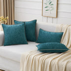 MIULEE Decorative Couch Throw Pillow Covers 18x18 Inch Dark Teal 2 Pack