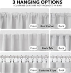 Deconovo Blackout Curtains, Thermal Insulated, W52 x L95 2 Panels, Back Tab, Machine Washable, Room-Darkening Drapes for Bedroom/Living Room Greyish White