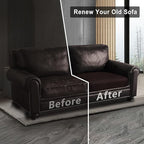 Leather Look Couch Cushion Covers Sofa Seat Slipcovers Sets Couches Furniture Protector for Sectional Armchair Loveseat Pets Kids Stretch Spandex Fabric (2 Cushion Loveseat, Chocolate)