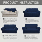 Easy-Going Stretch Chair Slipcover with Arm Washable Navy