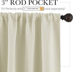 RYB HOME Small Window Curtains - Room Darkening Light Block Energy Efficient Privacy Drapes for Kitchen Dining Bedroom Bath Basement, W 42 x L 36 inches, Beige, 2 Panels