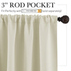 RYB HOME Kitchen Curtains Over Sink 36 inch Length for Cabinet, Rod Pocket