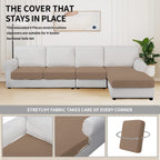 Easy-Going Stretch 4 Pieces Couch Cushion Covers for Sectional Sofa L Shape