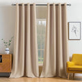 MIULEE Blackout Curtains 95 Inches Long for Bedroom Living Room Thermal Insulated Room Darkening Grommet Top Solid Light Blocking Drapery Set of 2 Window Panels Beige