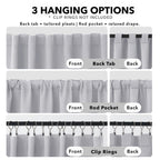Deconovo Blackout Curtains for Bedroom 108 Inches Long