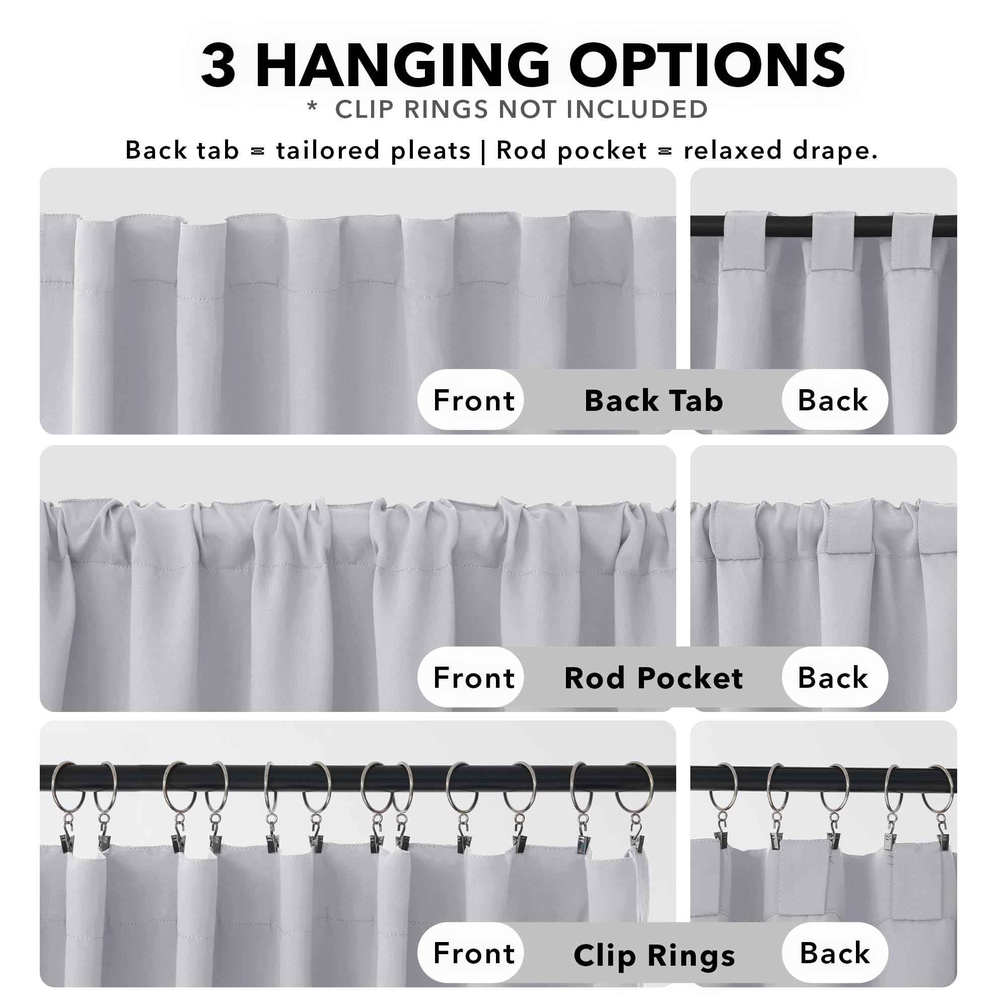 Deconovo Blackout Curtains for Bedroom 108 Inches Long