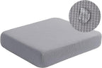 Water-Resistant Spandex Couch Cushion Covers, Stretch Sofa Settee Slipcover Furniture Protector for Living Room, Washable (Sofa Cushion, Light Gray)