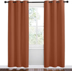 NICETOWN Bedroom Small Blackout Curtains 78 inches Long, Burnt Orange, 1 Pair, 42 x 78 inches, Privacy and Thermal Insulated Blackout Drapes for Office Windows