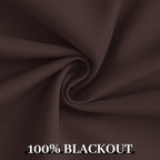Yakamok 100% Blackout Curtains 52x84 Chocolate Brown Window Drapes-Bedroom