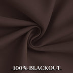 Yakamok 100% Blackout Curtains 52x84 Chocolate Brown Window Drapes-Bedroom
