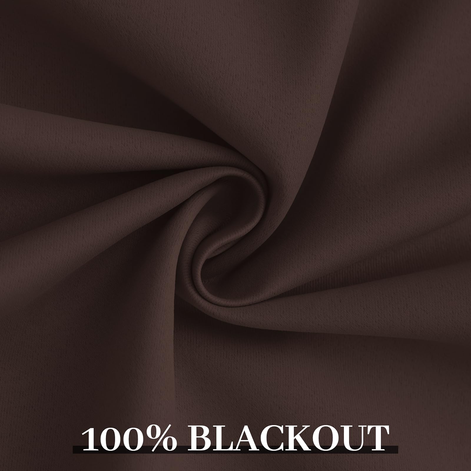 Yakamok 100% Blackout Curtains 52x84 Chocolate Brown Window Drapes-Bedroom