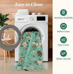 Rugflix 2x6 Runner Rug for Hallway, Washable Kitchen Runner Non Slip, Soft Low Pile Entryway Carpet, Vintage Floral Stain Resistant Long Laundry Room Rugs for Bedroom, Stairs