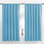 NICETOWN Blackout Curtains for Bedroom, Blackout Curtain Panels, Teal Blue, 1 Pair, 62 by 63-inch, Window Treatment Energy Saving Thermal Insulated Solid Rod Pocket Blackout Drapes/Draperies