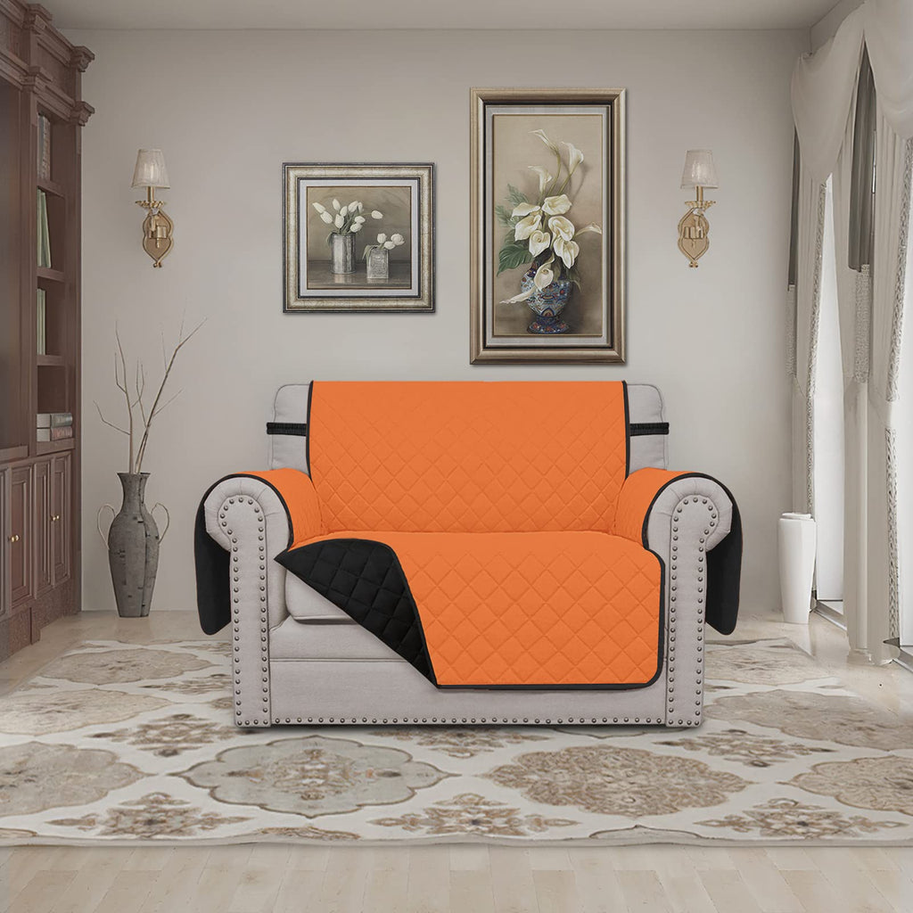 Easy-Going Reversible Couch Cover, Oversized Chair, Orange/Black