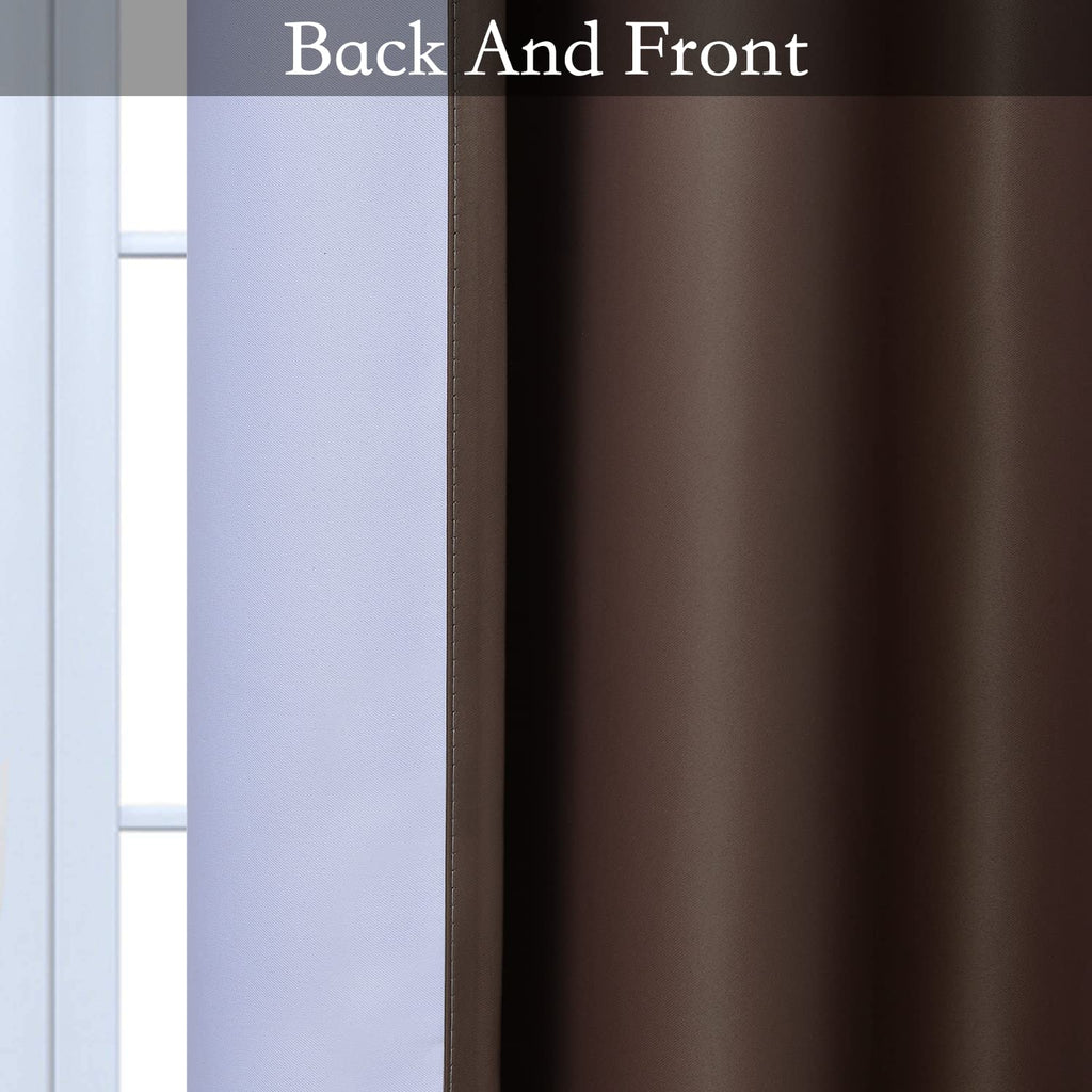 SimpleHome Ombre Gradient Brown White to Gray Curtains for Bedroom, 52Wx63L