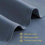 NICETOWN Thermal Insulated Curtains Blackout Draperies, Window Treatment Solid Grommet Room Darkening Drape Panels for Bedroom (Set of 2 Panels, 42 by 45 Inch Long, Stone Blue Blue)