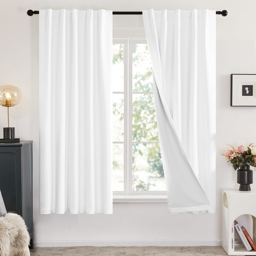 Deconovo Blackout Curtains for Bedroom, Living Room Curtains 63 Inches Long