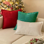 MIULEE Decorative Euro Sham Throw Pillow Covers 24x24 Inch Red 2 Pack