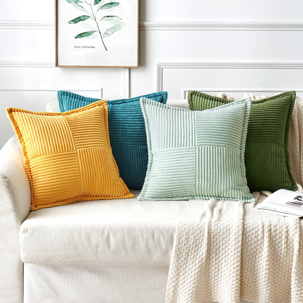 MIULEE Decorative Throw Pillow Covers for Couch 18x18 Inch Light Green