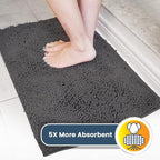 Muddy Mat® | Super Absorbent Door Mat Indoor, Microfiber Quick Dry Chenille Entryway Rug, Non-Slip Front Door Mat, Indoor Mats for Entryway, Machine Washable Pet Rug, Charcoal 19"x30"