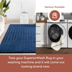 nuLOOM Jeni Navy Checkered Washable Area Rug, 5' x 8'