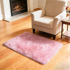 2x3 Fluffy Area Rugs for Bedroom Living Room,Small Soft Shag Fuzzy Rug Non-Shedding Indoor Plush Carpet for Kids Bedroom Nursery Dorm Home Decor,Pink