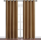 NICETOWN Sleek Blackout Curtains 86 inches Length for Small Windows, Noise Reducing and Block Draft Panels for Door Doorway Laundry Office Luxury Decor Theme (2 Panels, Gold Brown, W55 x L86 -Inch)