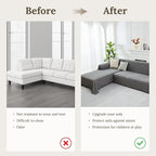 HOMERILLA Sectional Couch Covers for Sectional Sofa L Shaped Sofa Cover Blanket 2 Pieces L Shape Furniture Protector for Pets Dogs (Dark Grey, Large)